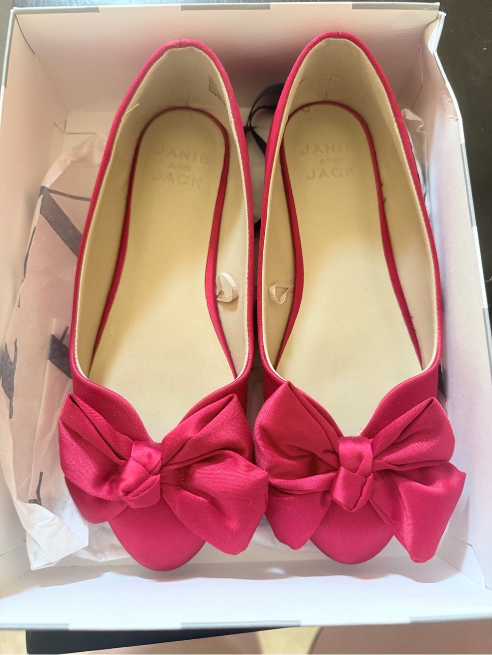 Janie and Jack RED Bow Ballet Flats